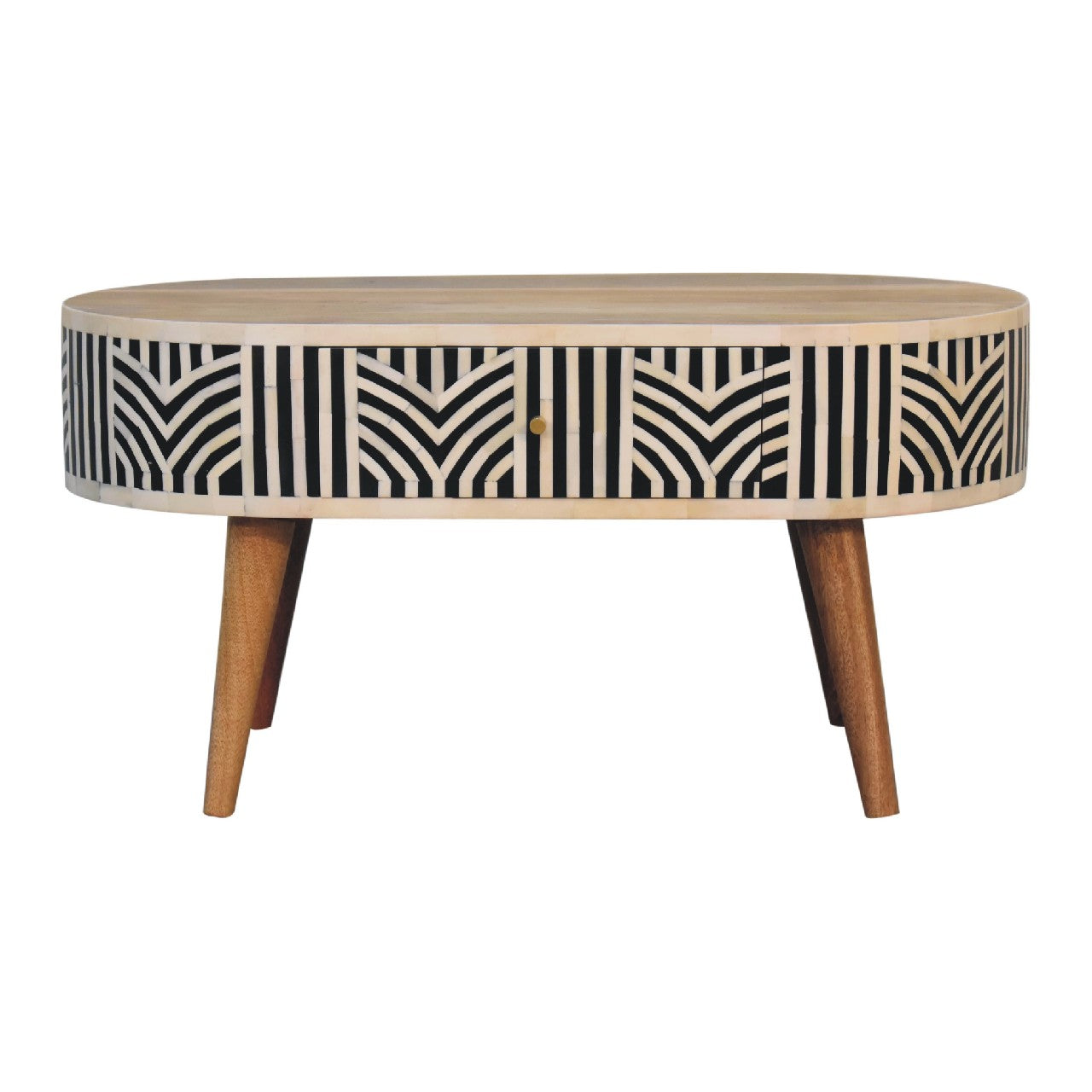 Blossomx Bone Inlay Coffee Table with 2 Drawers