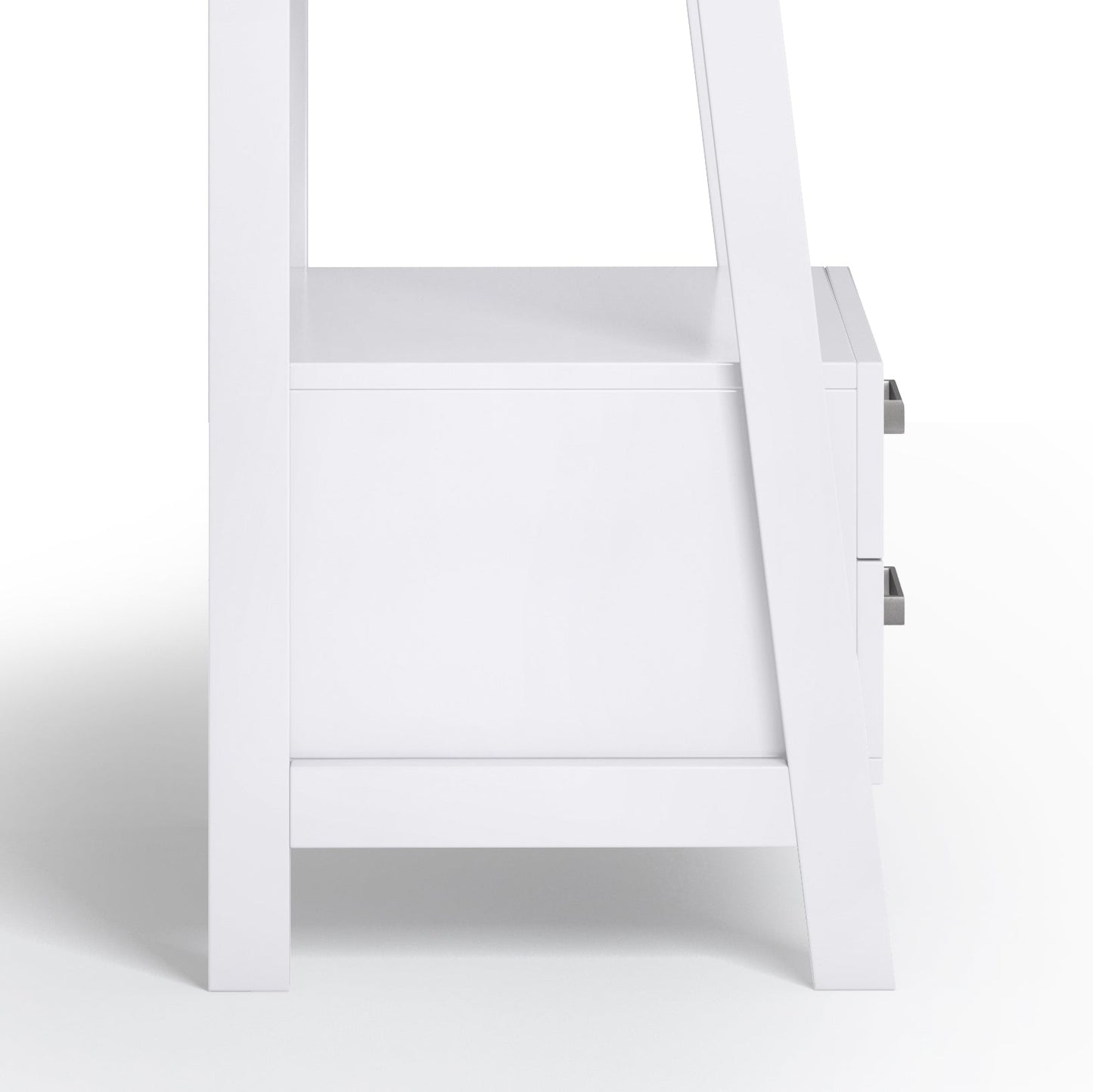 Daze Solid Wood Ladder Shelf with 4 Shelves and 2 Drawers