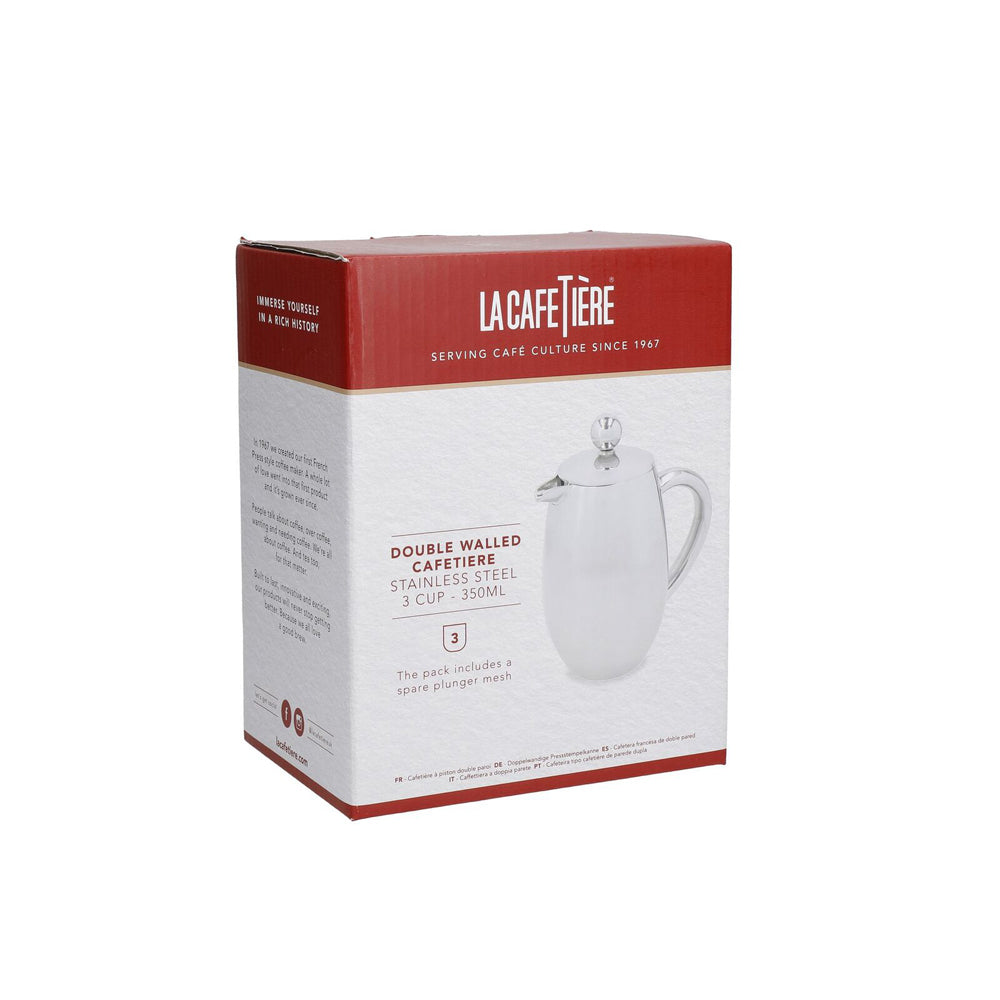 La Cafetiere Stainless Steel Double Walled Cafetiere French Press (8 Cup/1.0L)
