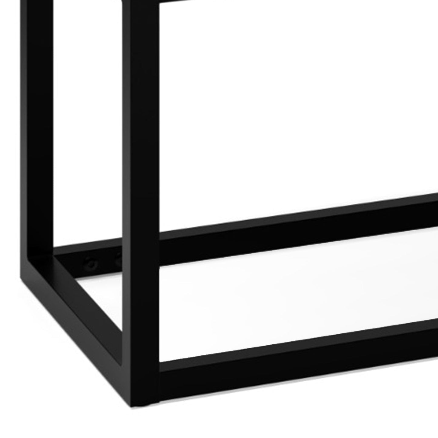 Motion 44"W Upholstered Faux Leather Bench with Black Powder Coated Metal Base