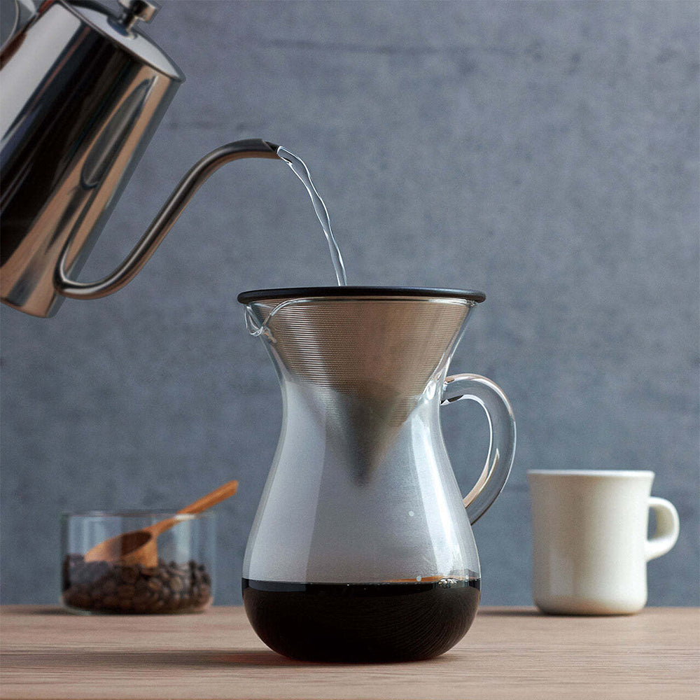 Kinto SCS-02 Coffee Glass Carafe 3-Piece Set 300ml with S/S Filter Holder