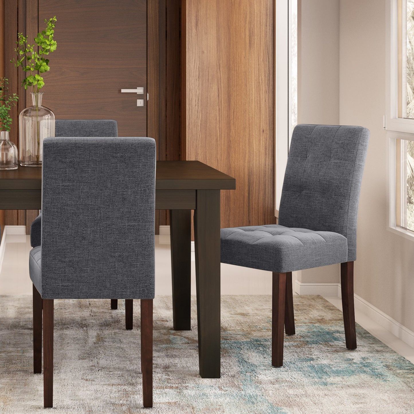 Effulgent Upholstered Dining Chair with Button Tufted, Set of 2