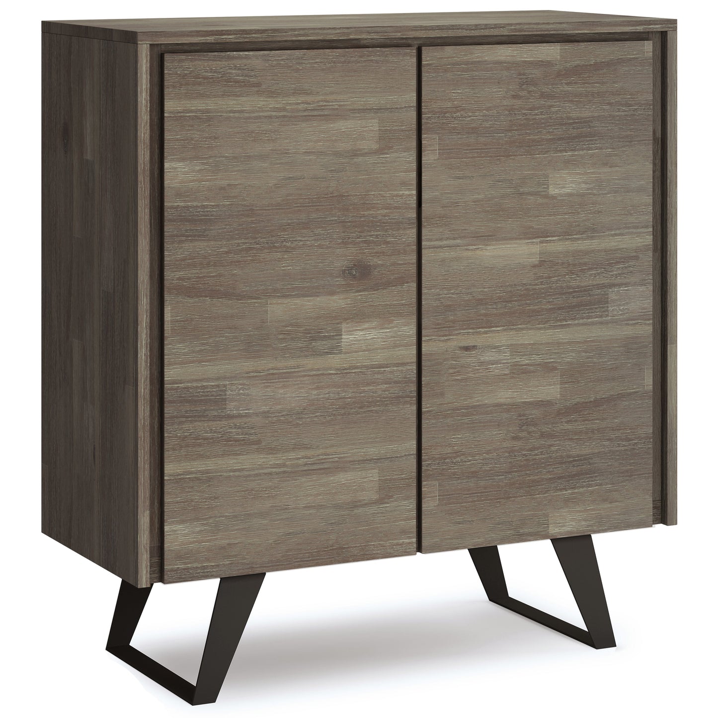 Passage 2-Door Storage Cabinet with 4 Adjustable Shelves and Metal Angled Legs