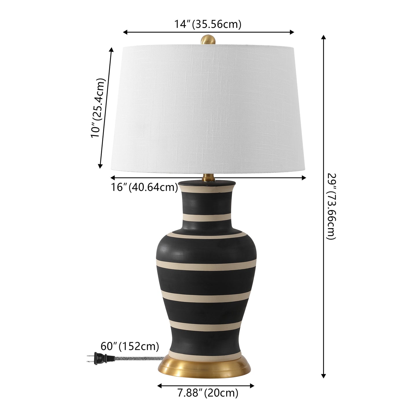 Julian Traditional Classic Ceramic Urn LED Table Lamp