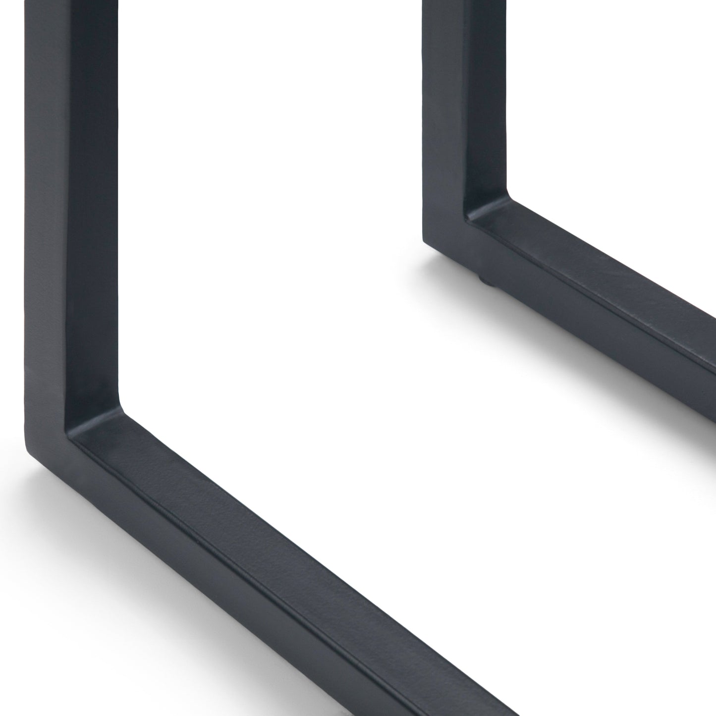 Haloed Side Table with C-Shaped Design and Metal Frame