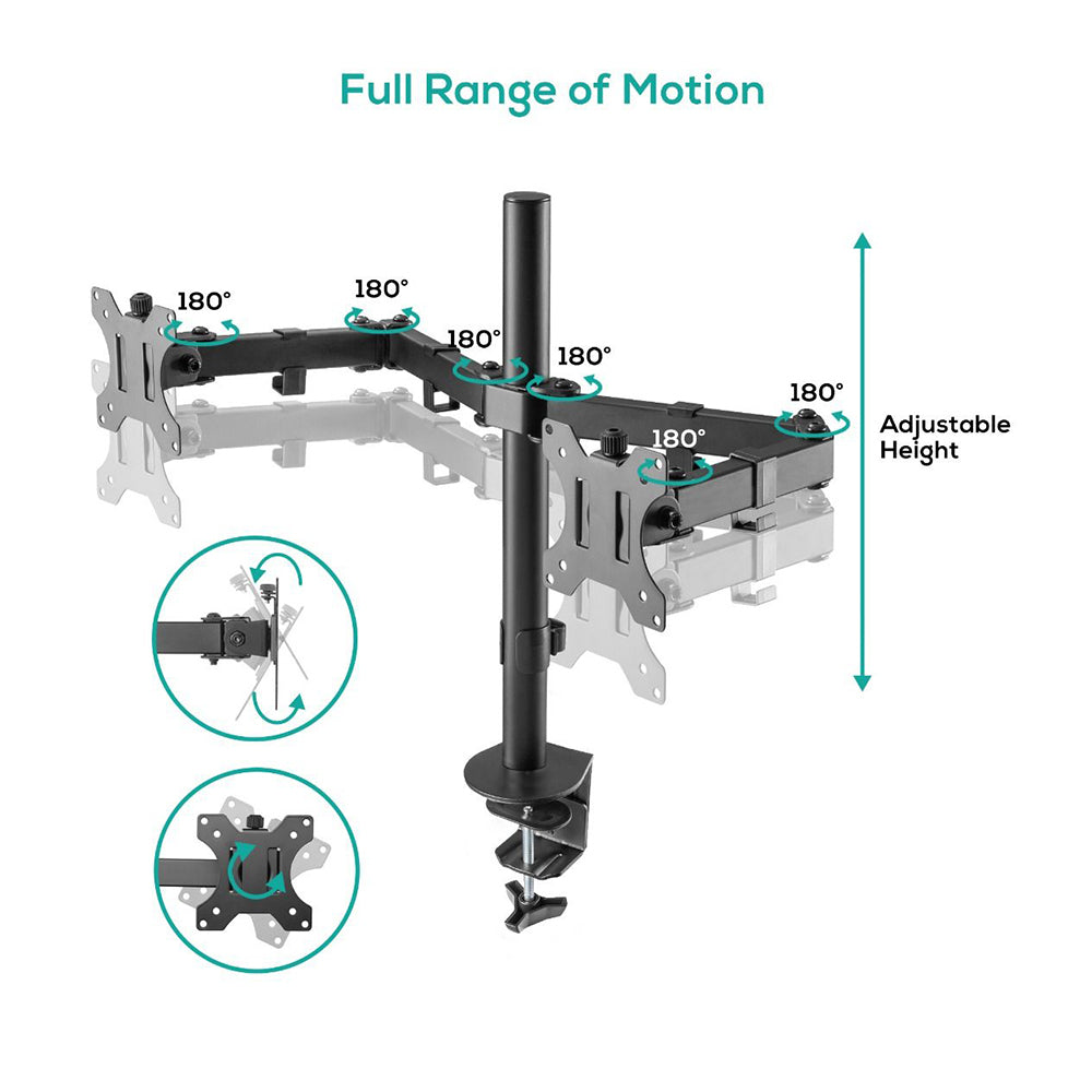 Activiva ErgoLife Dual Monitor Screen Double Joint Monitor Arm (13"-32")