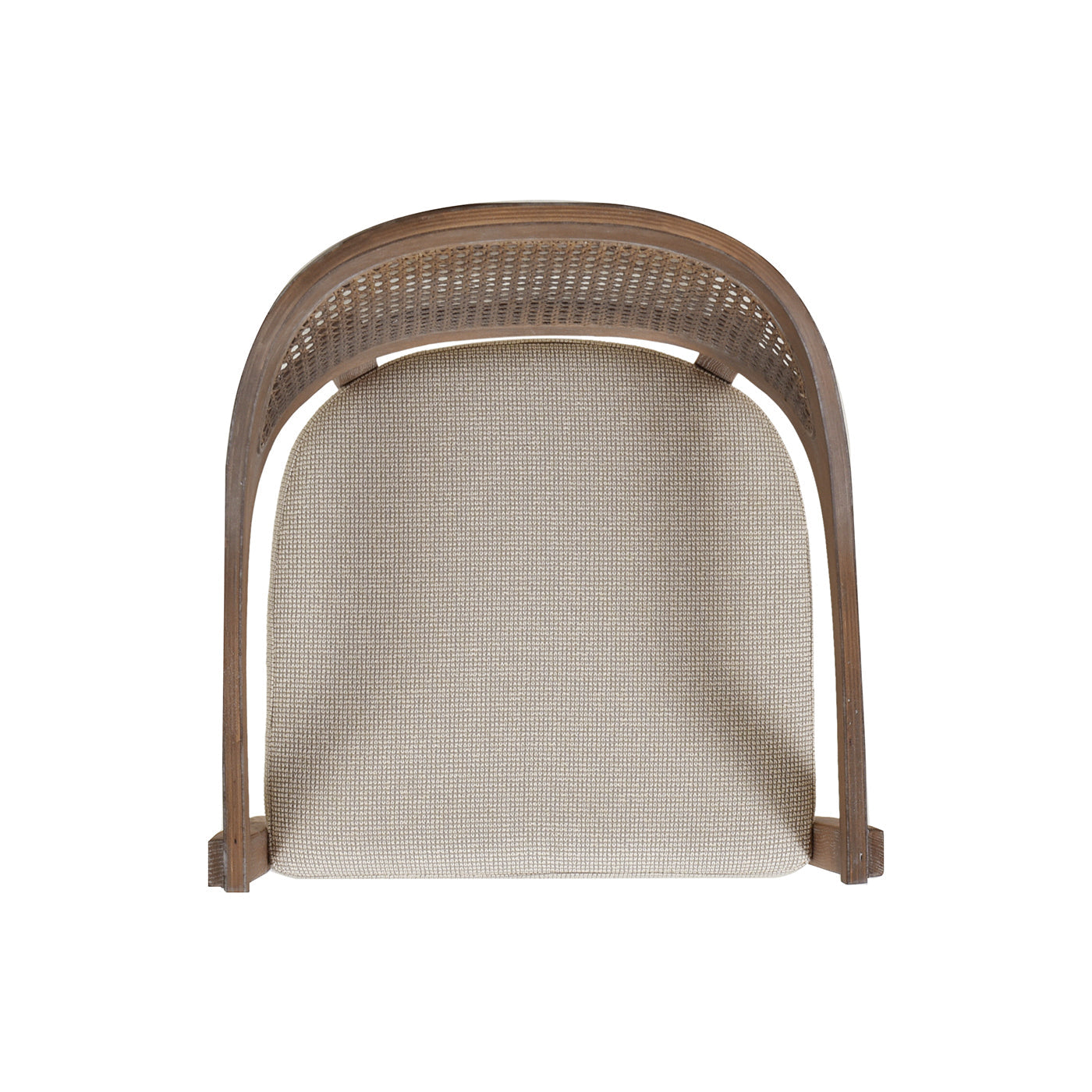Upholstered Dining Chair with Rattan Back and Wood Frame