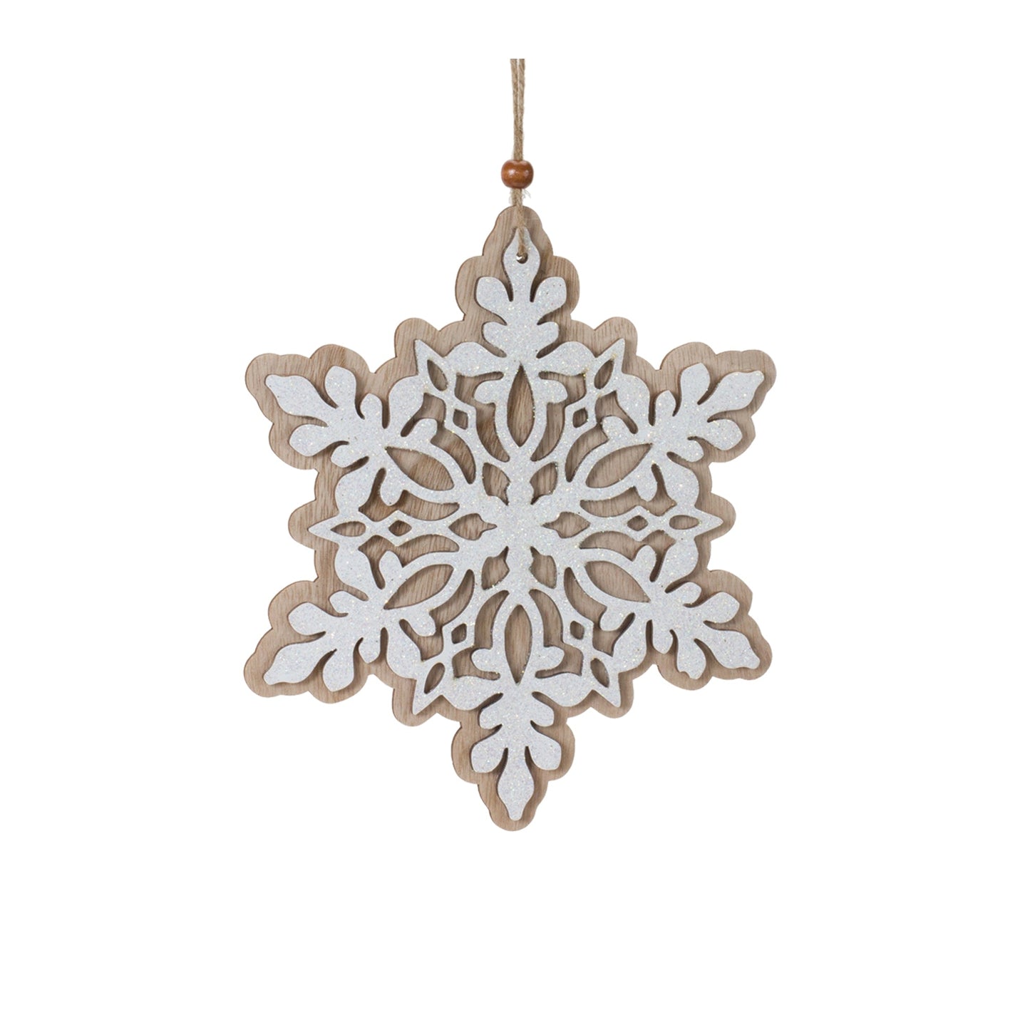 Wood Snowflake Ornaments, Set of 24
