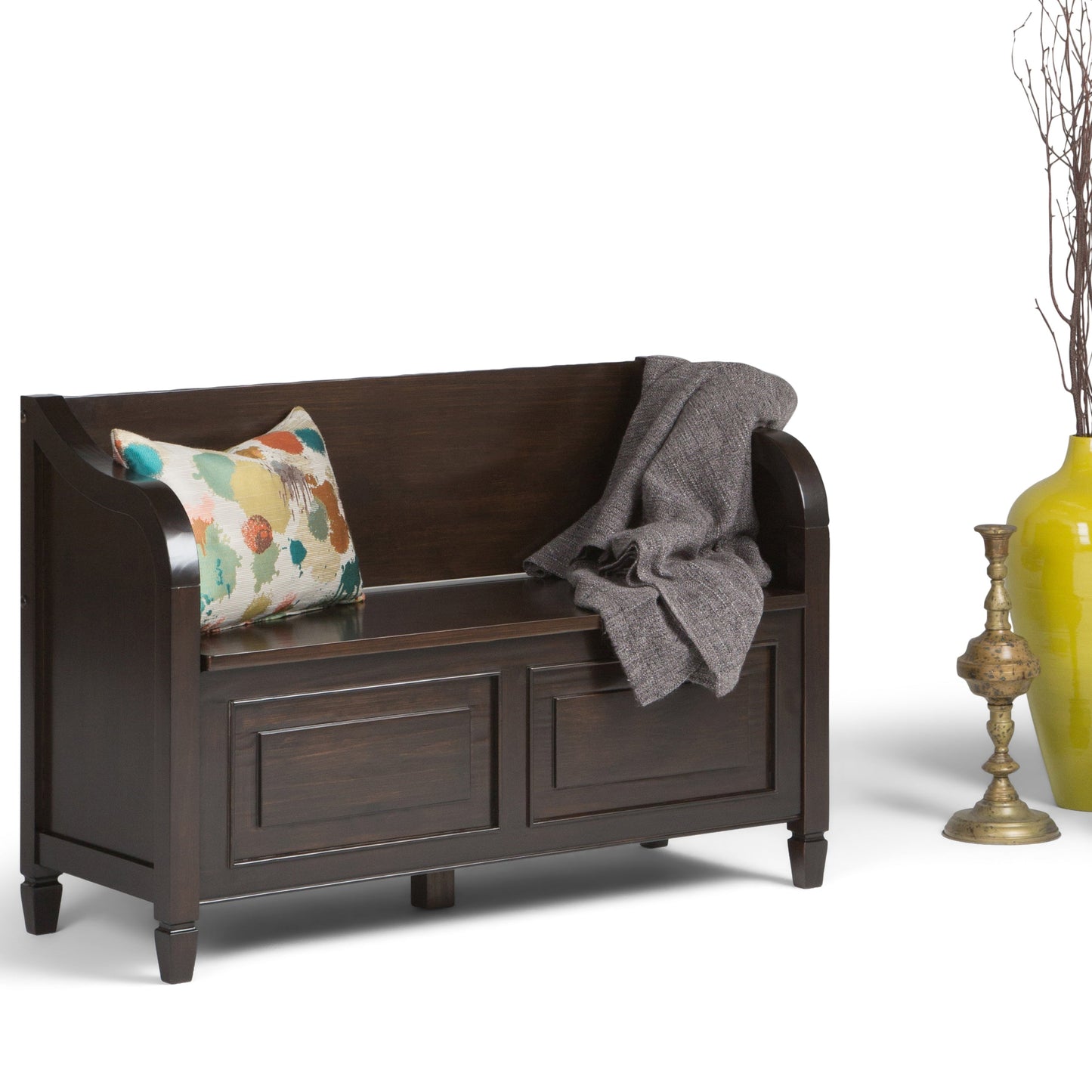 Lucidity Storage Bench with Lift-up Lids and Raised Panels