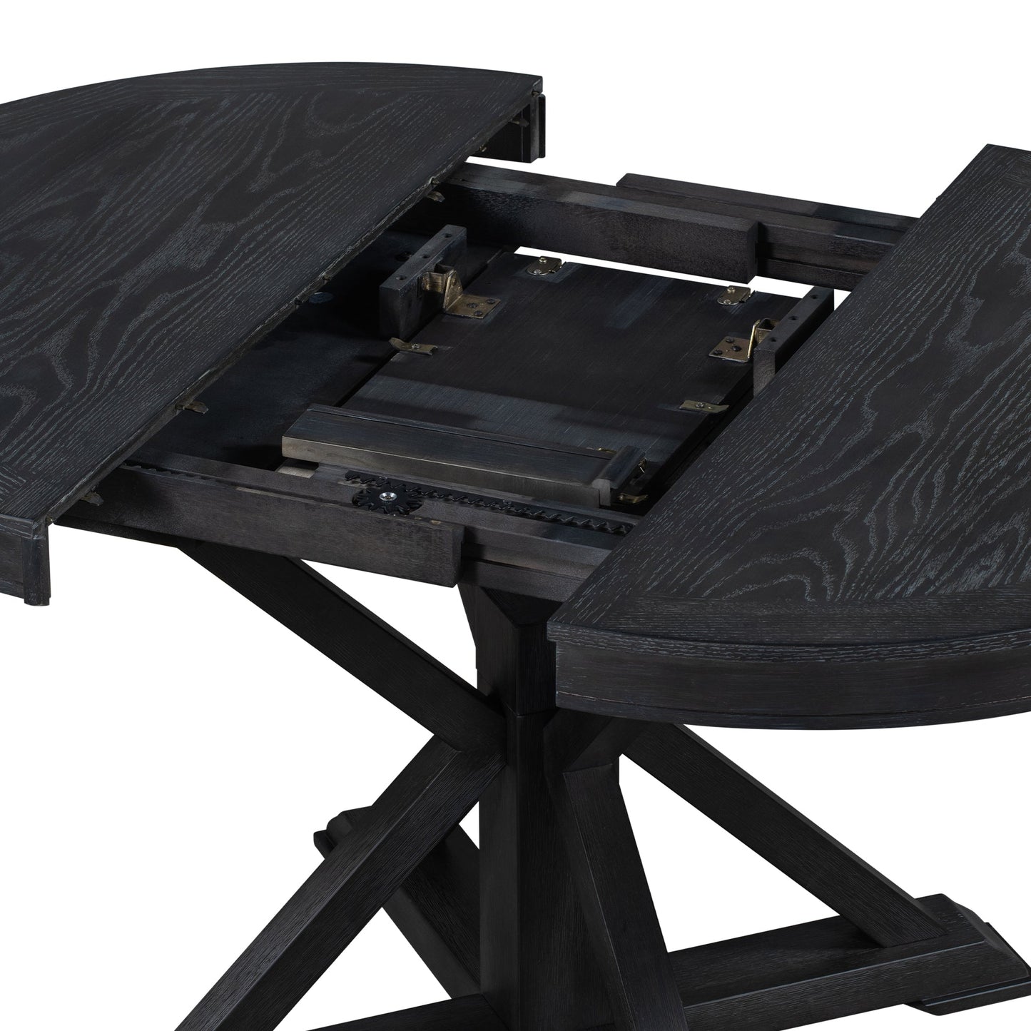 Melin Extendable Dining Table with Wood Frame and X-Shaped Base