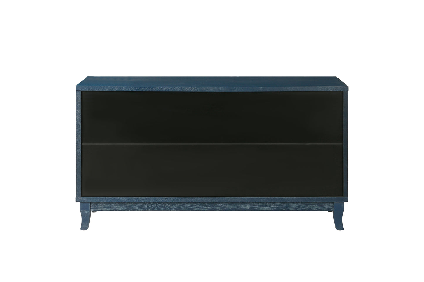 Sideboard with 4 Rattan Doors and Adjustable Shelves, Navy Blue