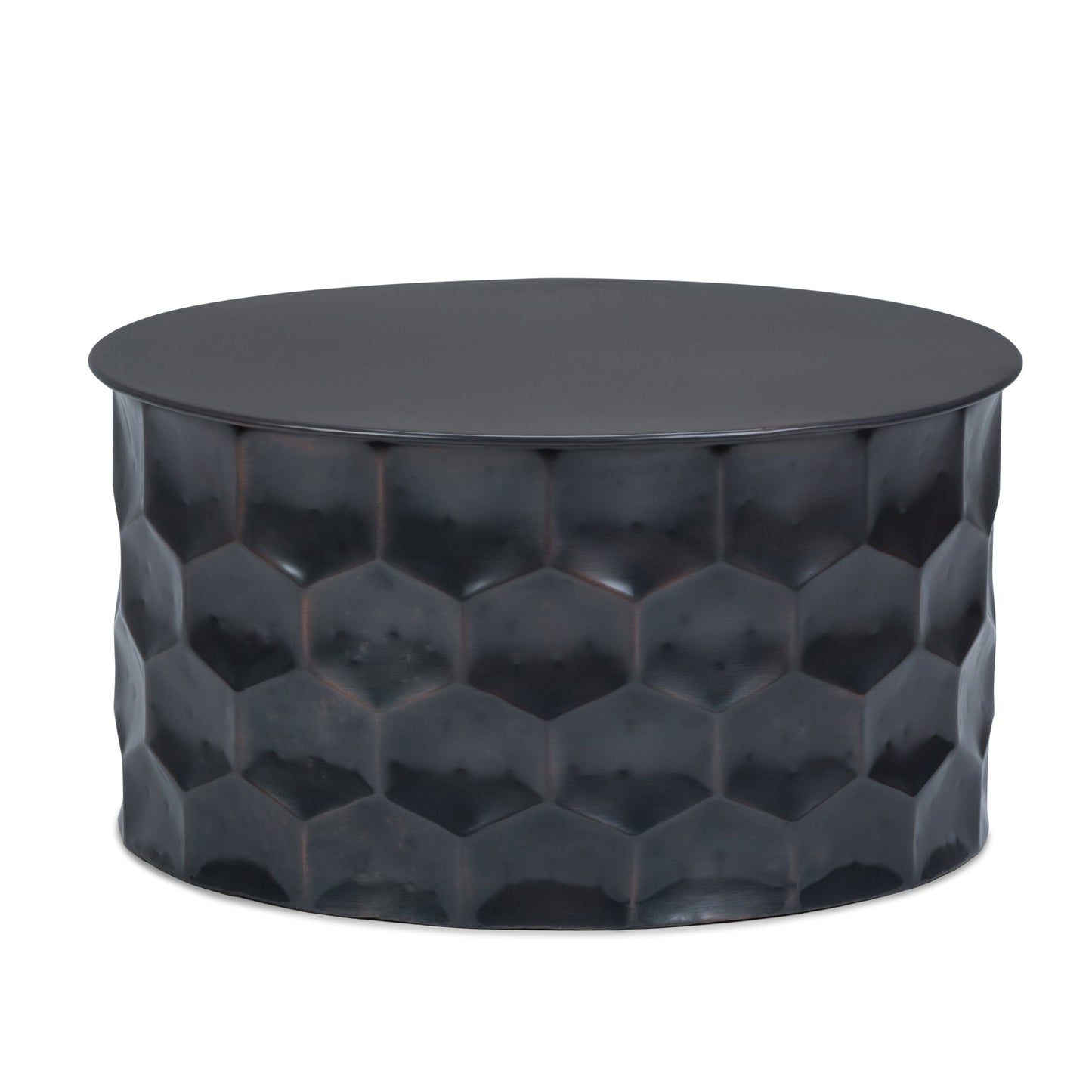 Metal Coffee Table with Removable Round Top and Honey Comb Design