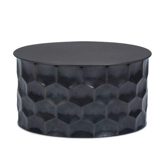 Metal Coffee Table with Removable Round Top and Honey Comb Design