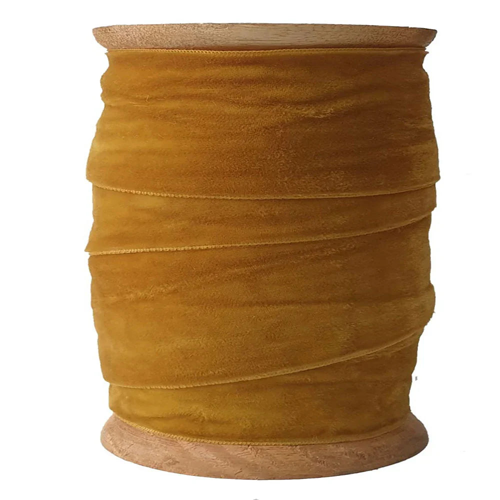Goldenrod Velvet Ribbon 10 Yards, Set of 2