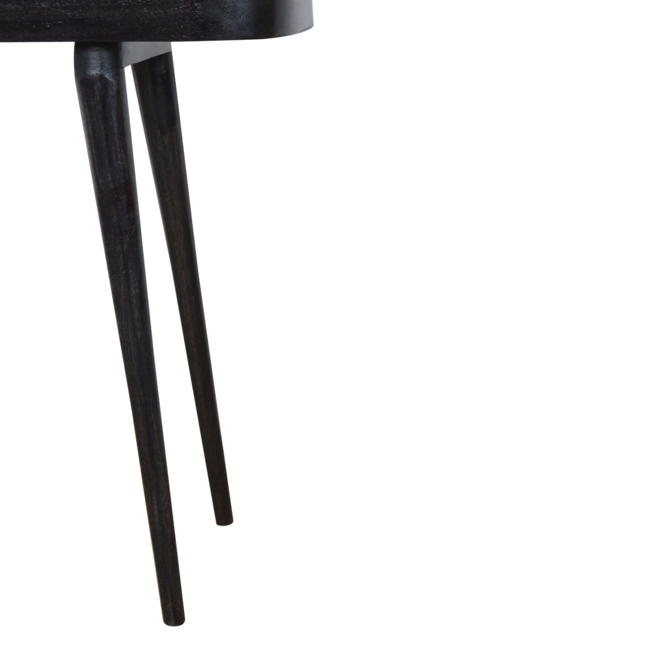 Wood and Rattan Console Table with Tapered Legs