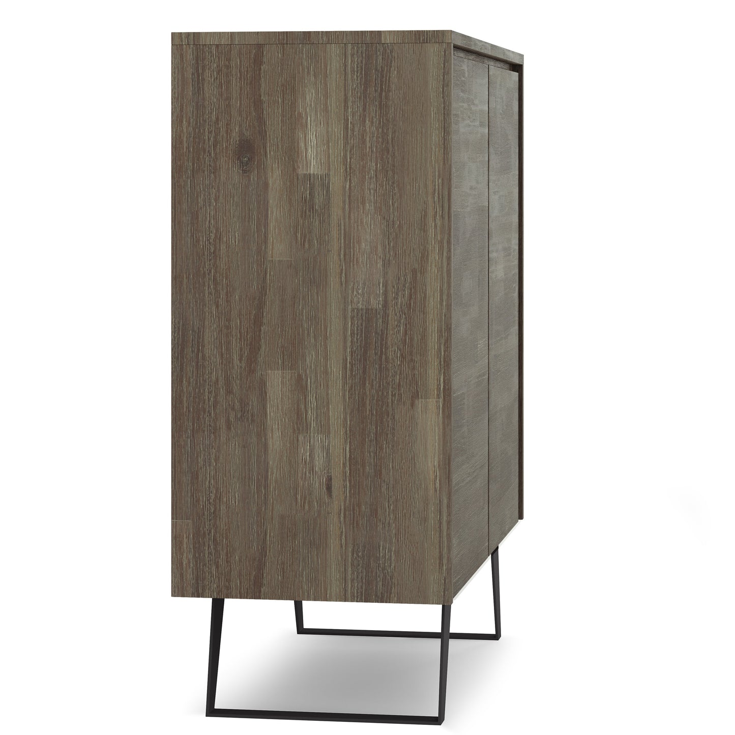 Passage 2-Door Storage Cabinet with 4 Adjustable Shelves and Metal Angled Legs
