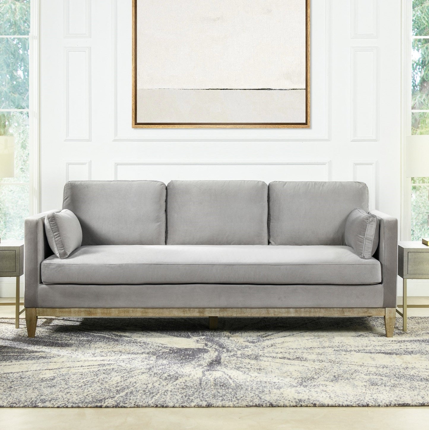 Crownedd 84" Upholstered Sofa with Square Track Arms