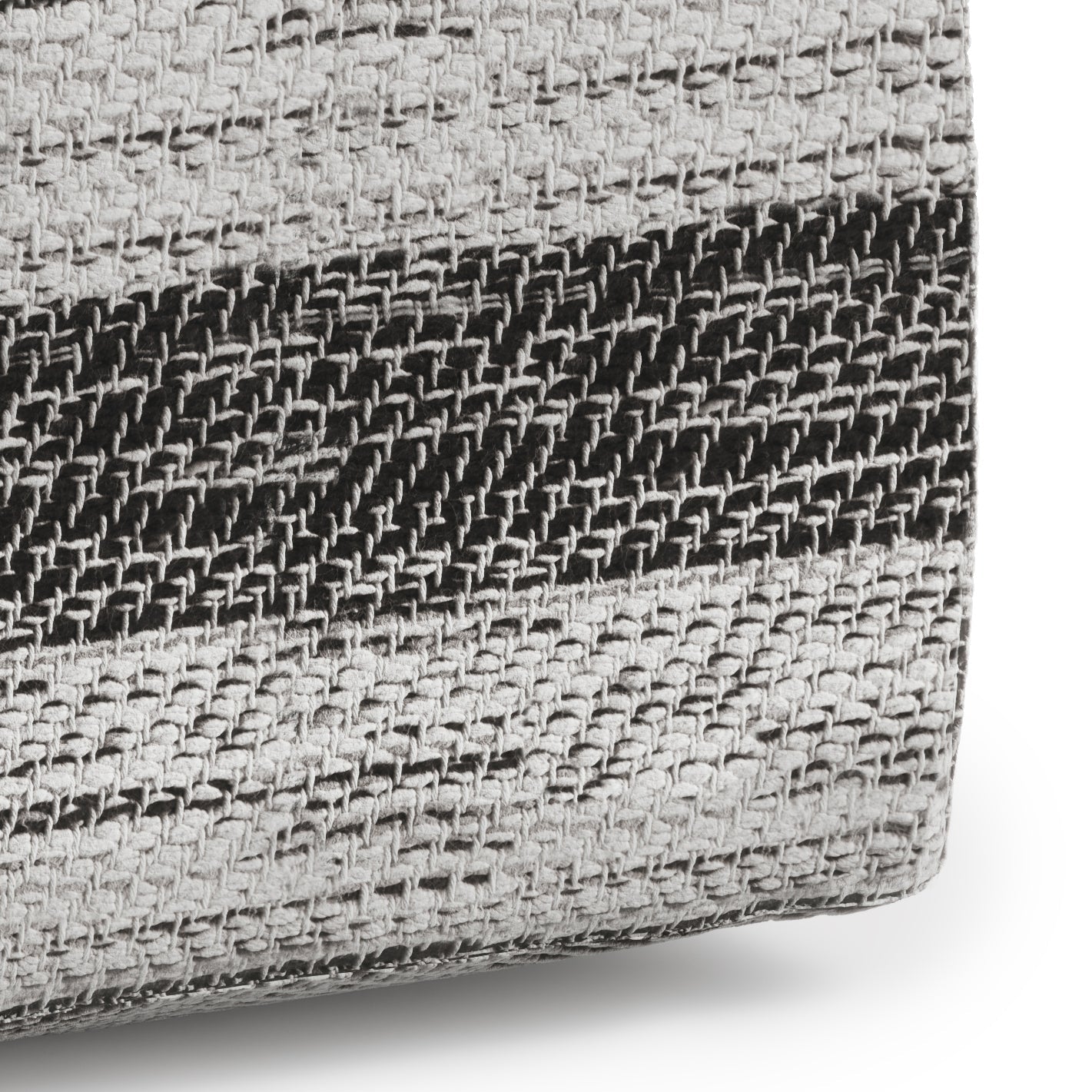 Axis Cotton Square Pouf with Woven Patterned Melange