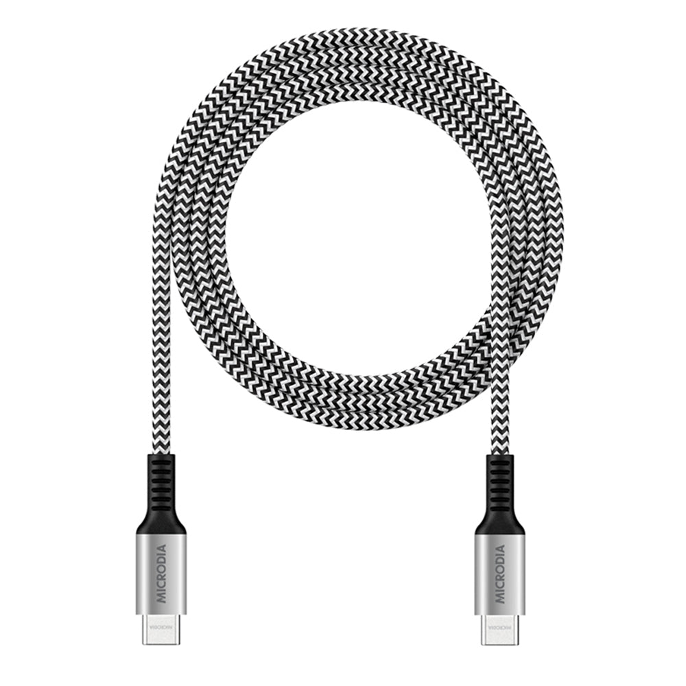 Microdia ExeCable Tweed PD240W USB-C Cable 1.8m (Zebra)