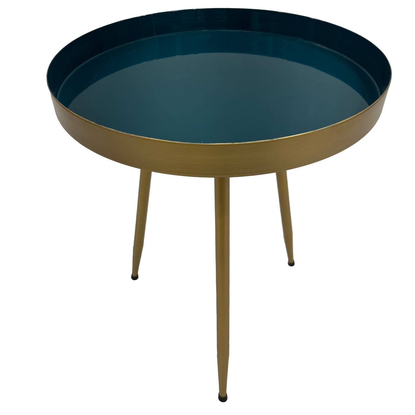 Camellia Round Side Table with Iron Frame