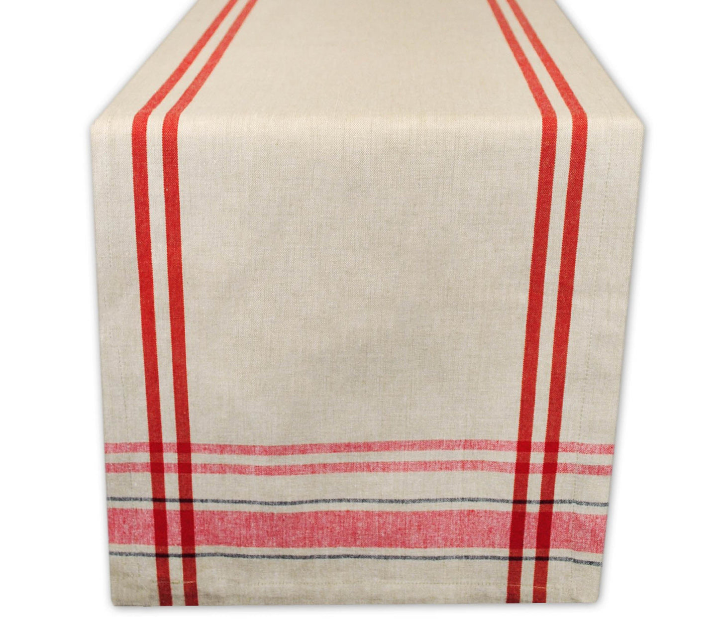 Tango Red French Stripe Table Runner 14X108