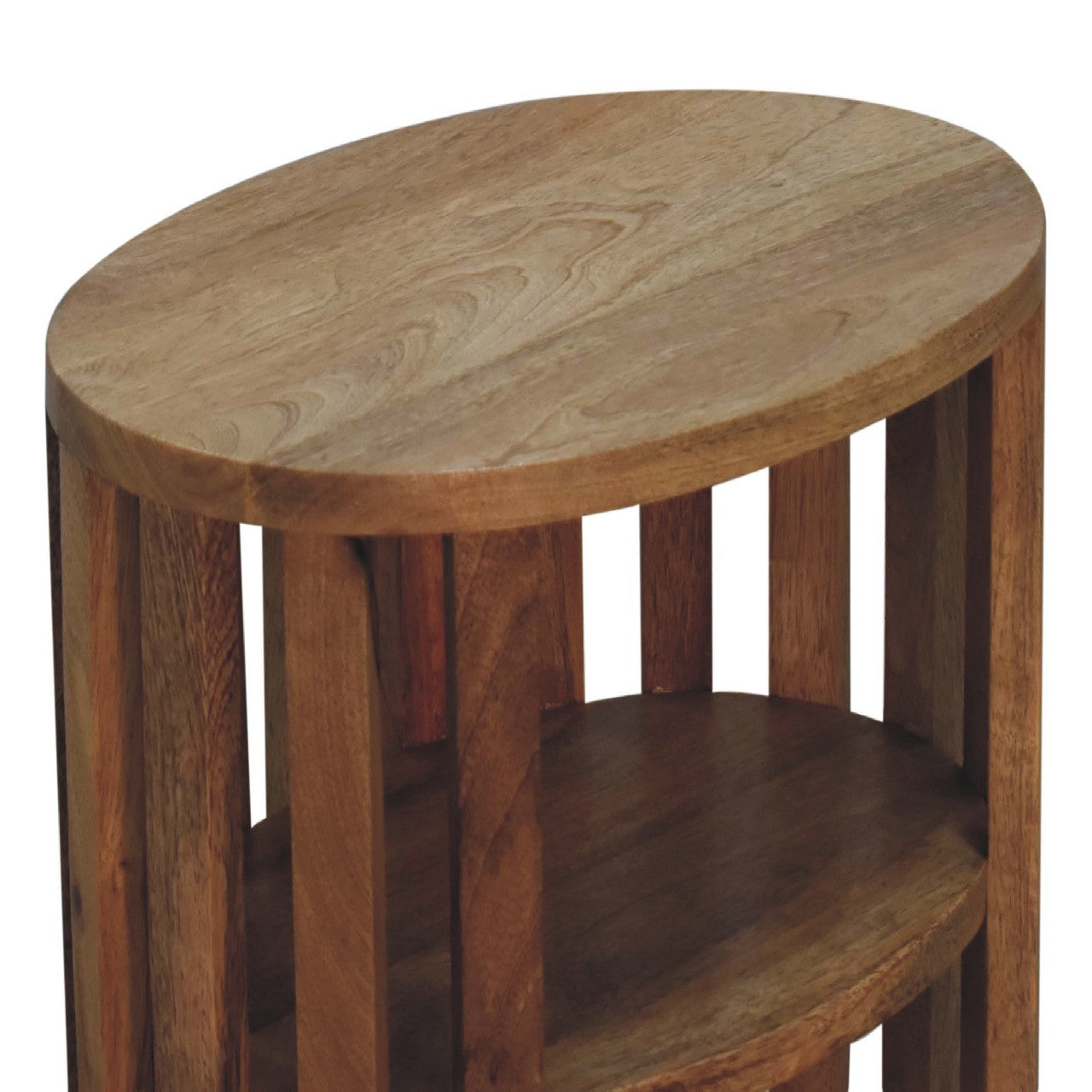 Alliance Double Shelf Bedside with Vertical Slats Design