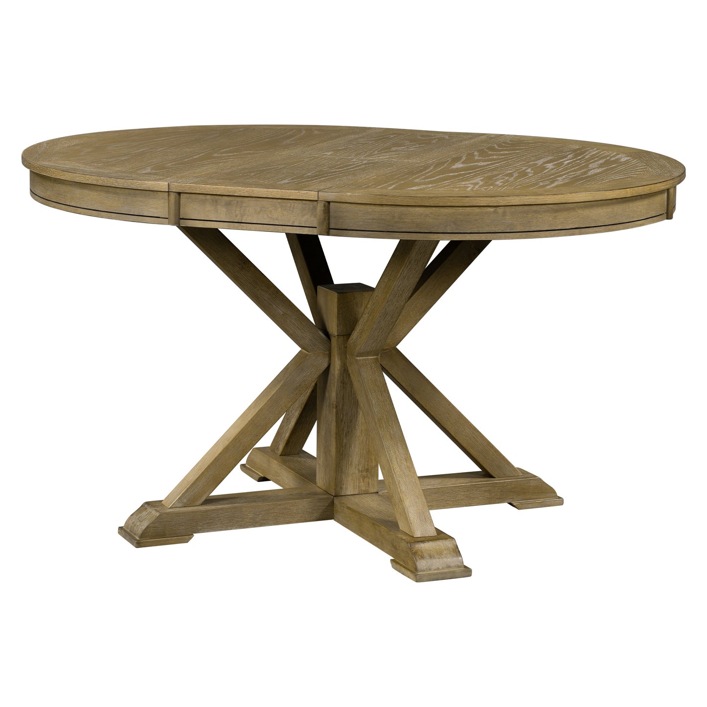 Melin Extendable Dining Table with Wood Frame and X-Shaped Base