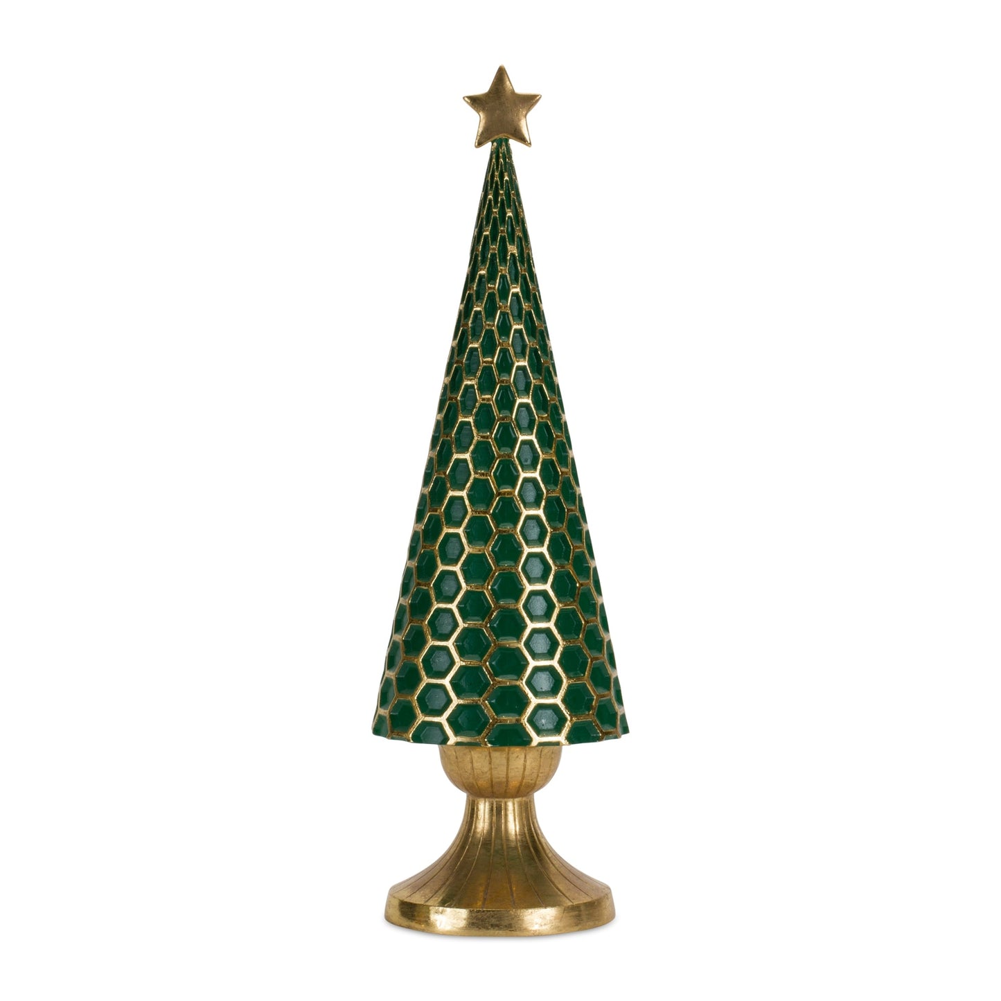 Geometric Gold Holiday Tree Decor, Set of 3