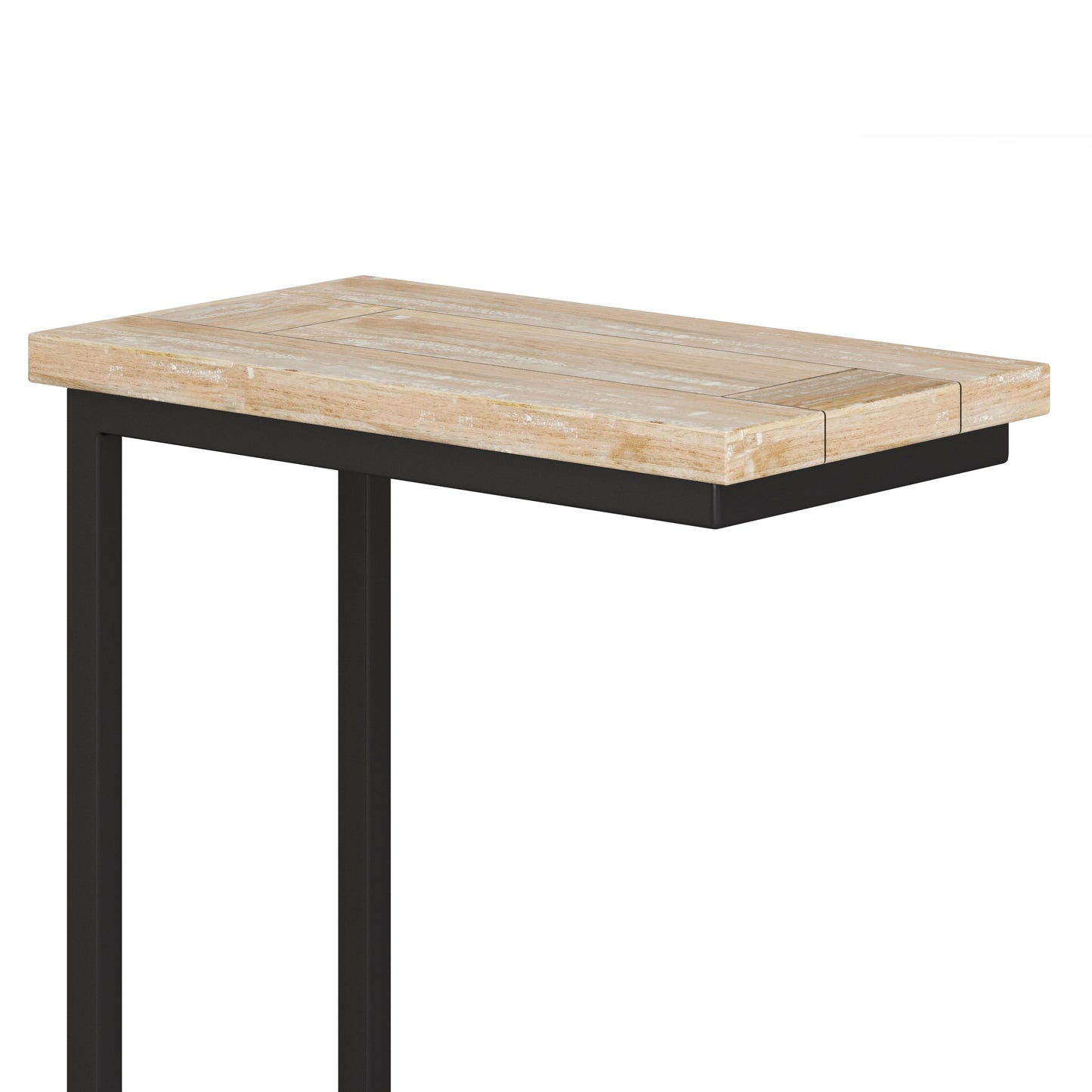 Haloed Side Table with C-Shaped Design and Metal Frame