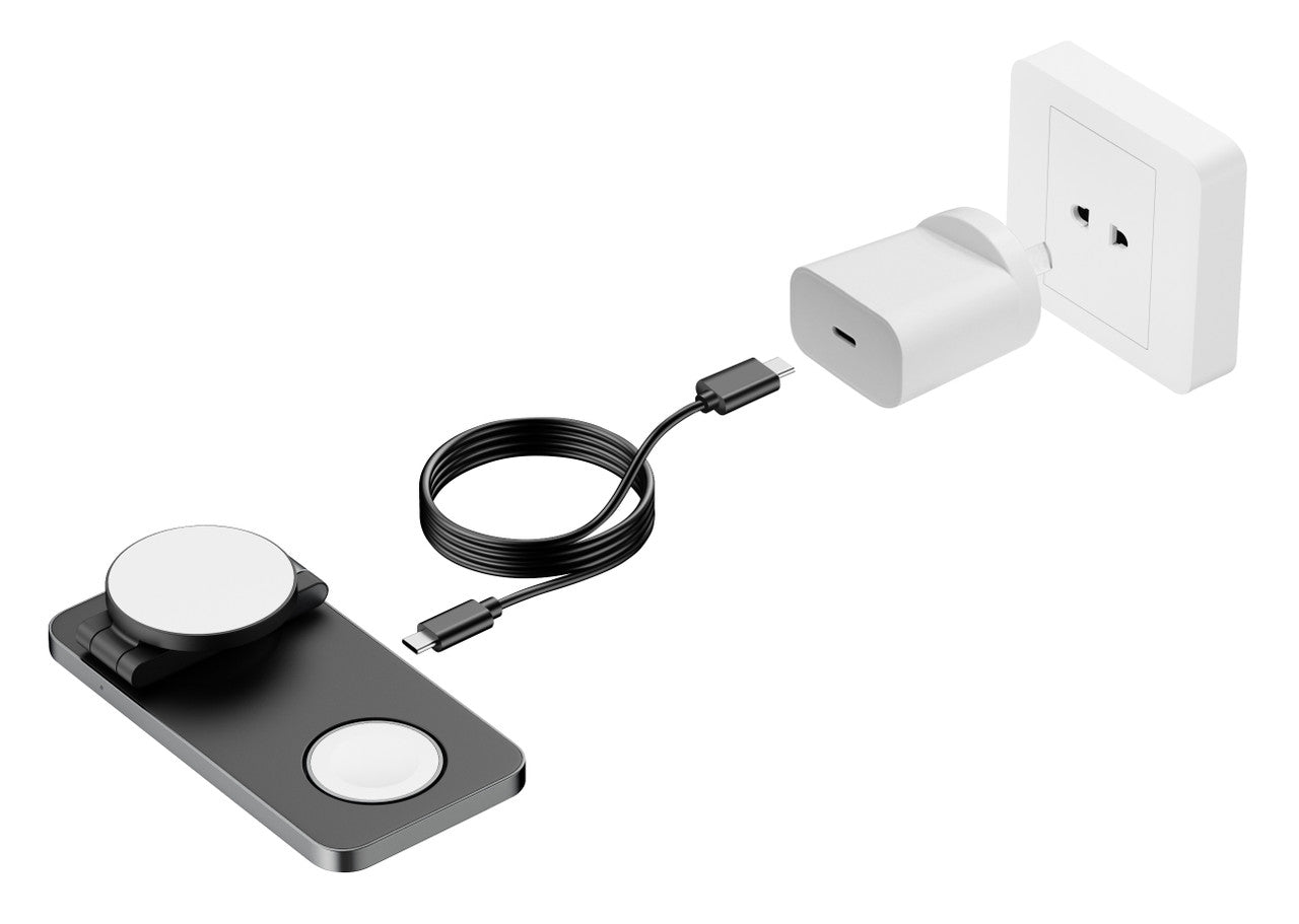 ChargeCore 3-in-1 Wireless Charging Stand (Black)