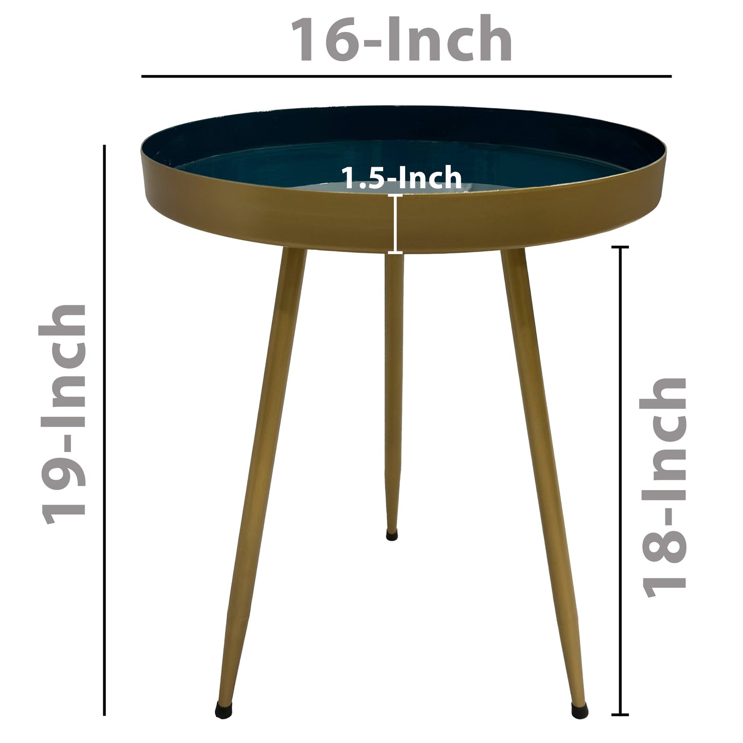Camellia Round Side Table with Iron Frame