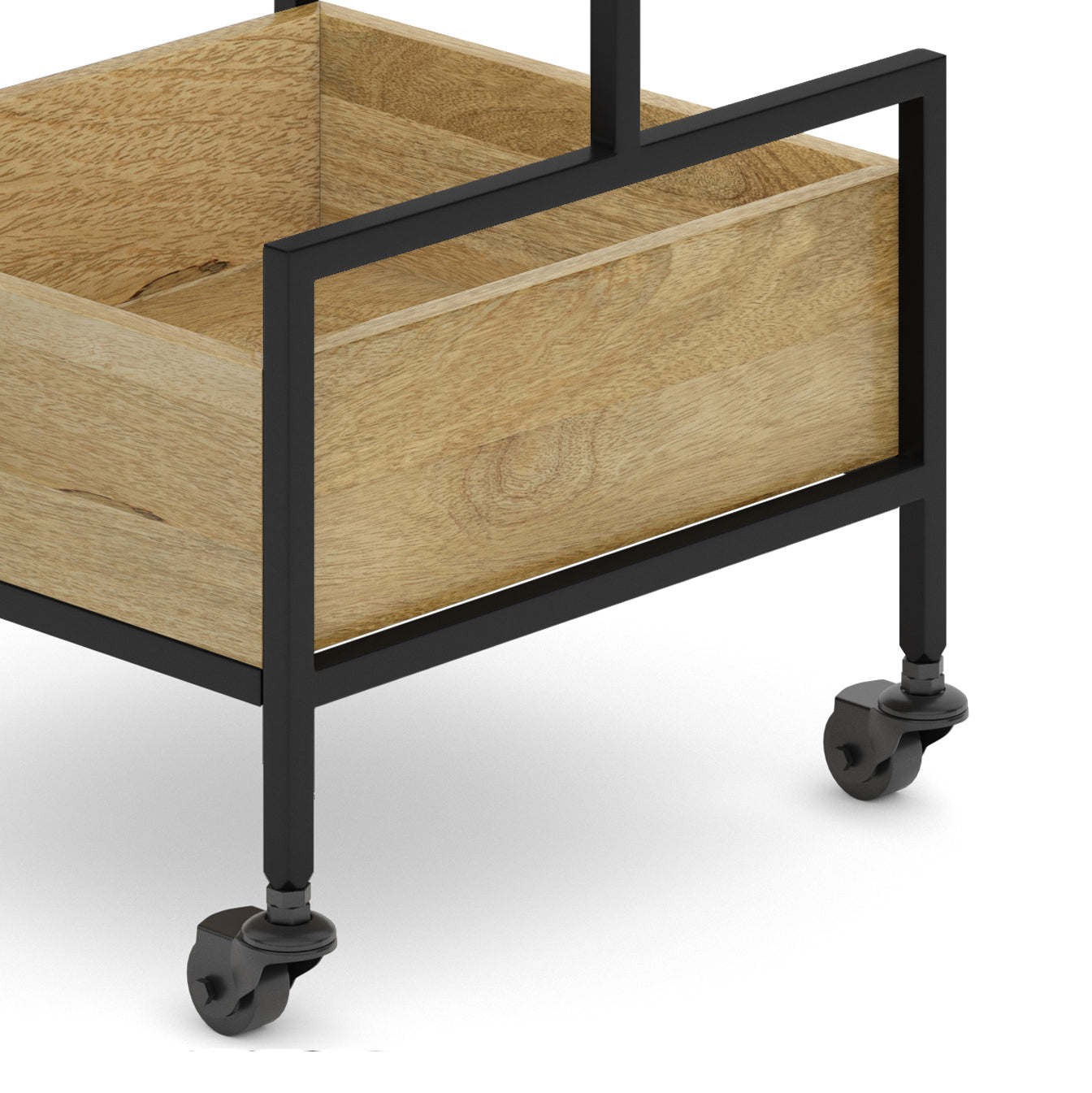 16" Bar Cart with Bottom Shelf and Locking Casters