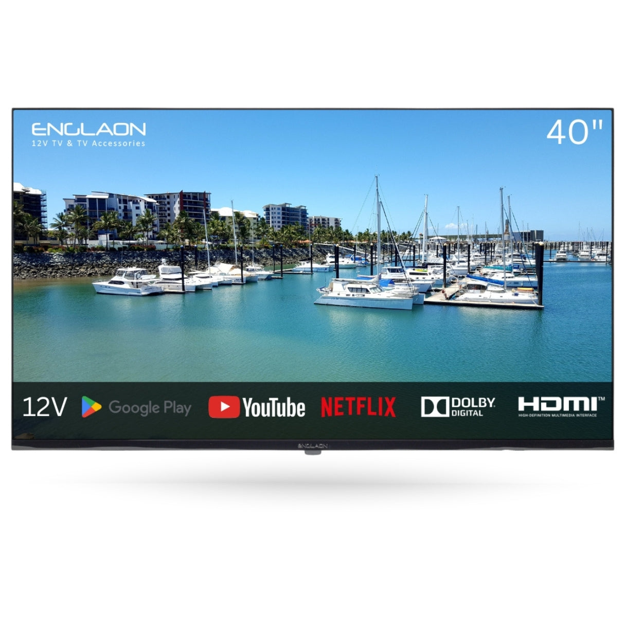 ENGLAON 40’’ Full HD 12V Smart TV With Chromecast, Bluetooth & Google TV