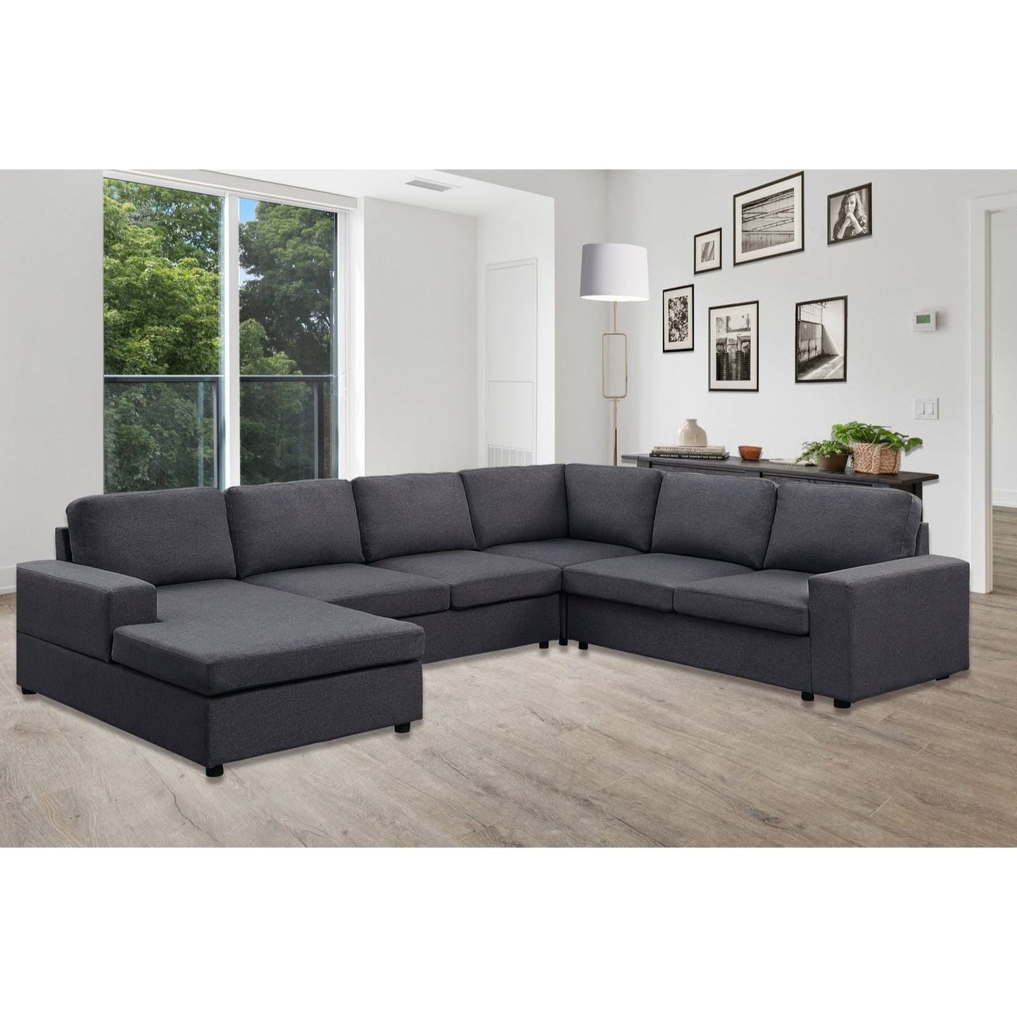 Dakota Linen 6 Seater Sectional Sofa Reversible