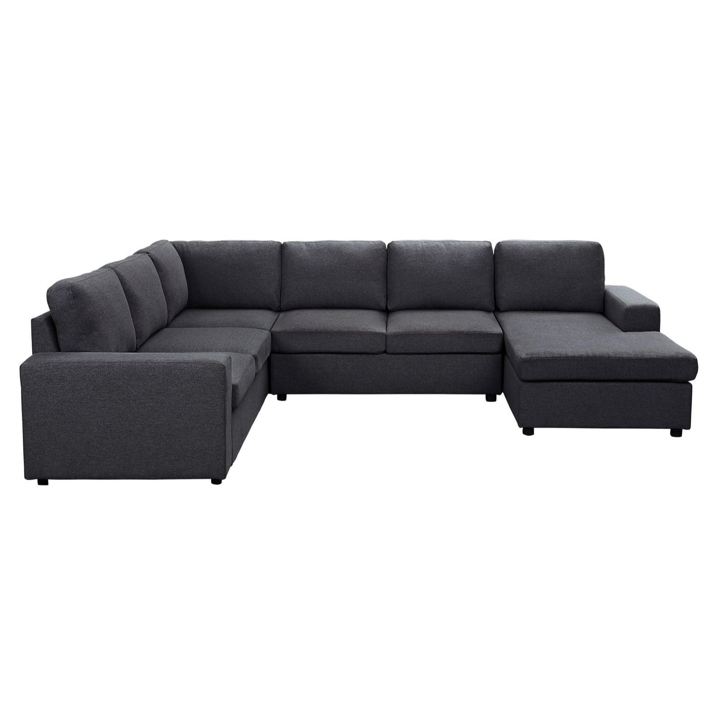 Dakota Linen 6 Seater Sectional Sofa Reversible