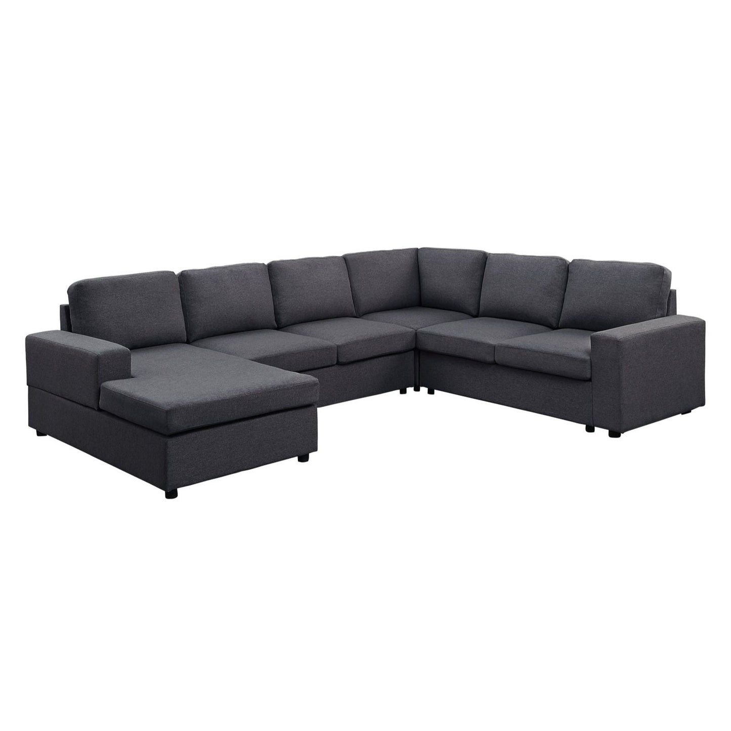 Dakota Linen 6 Seater Sectional Sofa Reversible