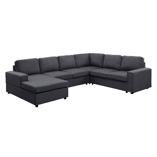 Dakota Linen 6 Seater Sectional Sofa Reversible