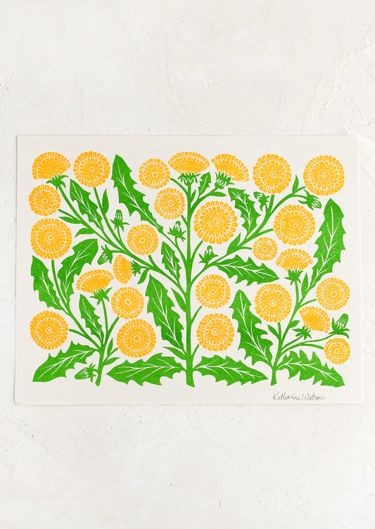 Dandelion Risograph Print