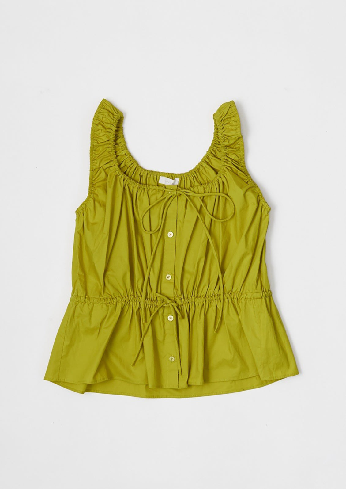 Cinched Poplin Sleeveless Top