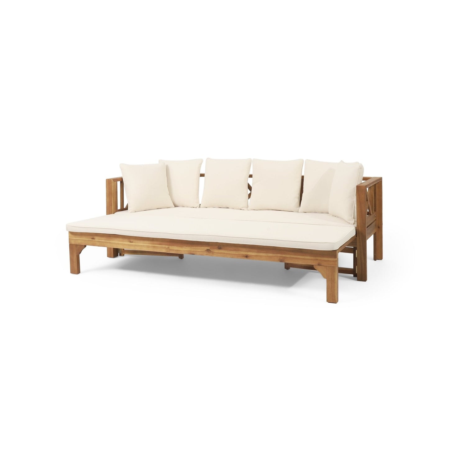Day Bed with Expandable Seating and Square Arm