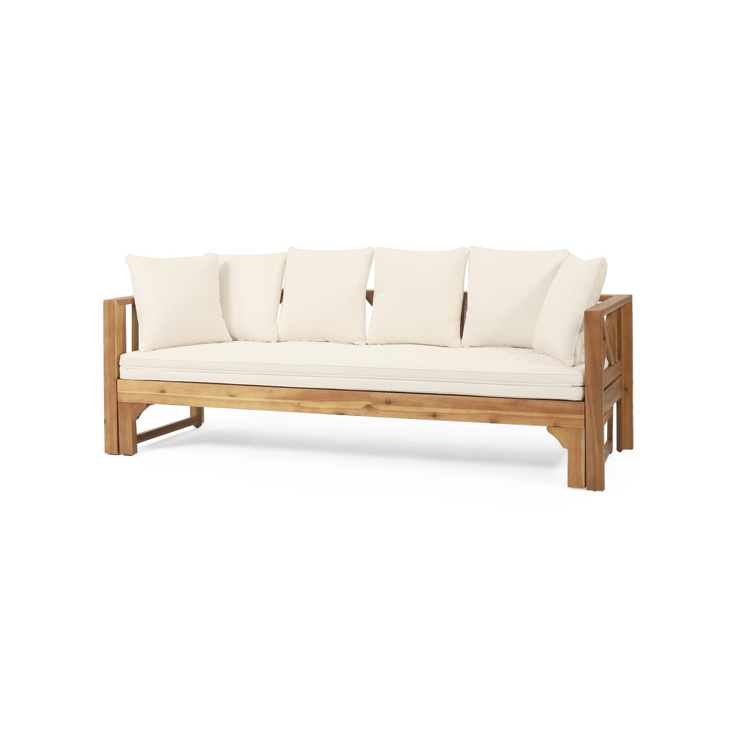 Day Bed with Expandable Seating and Square Arm