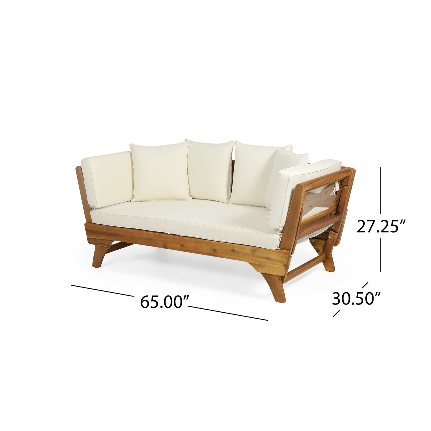 Day Bed with Expandable Seating and Water Resistance Cushion