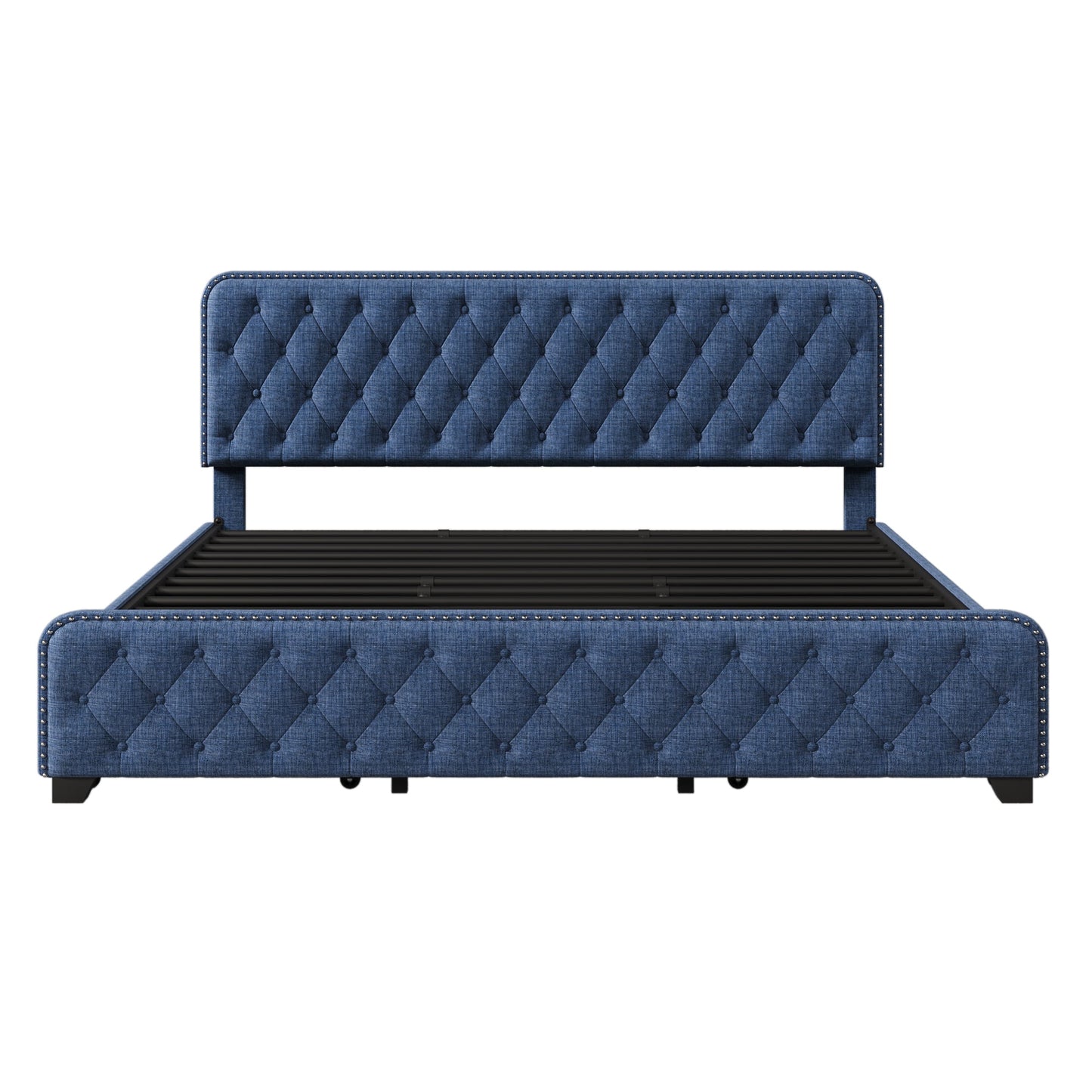 Day Upholstered Platform Bed with Tufted and Four Drawers