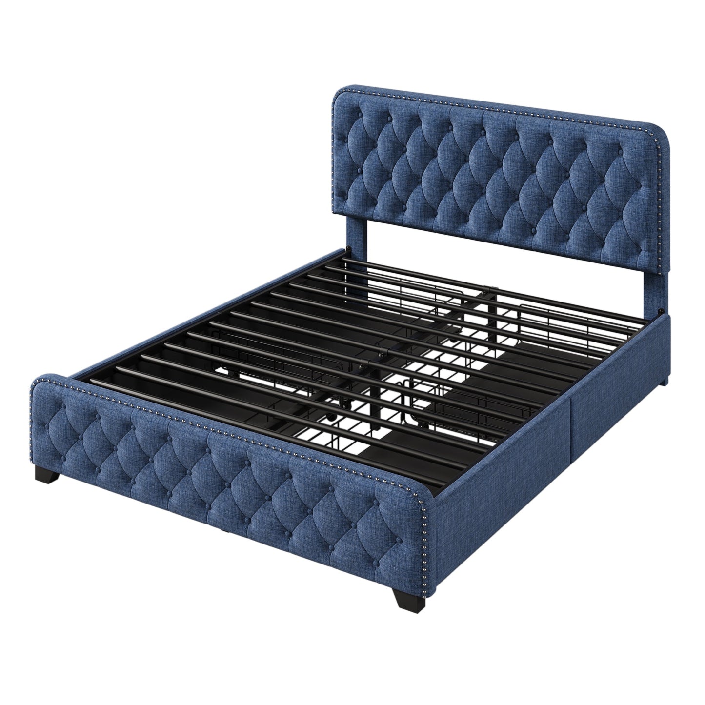Day Upholstered Platform Bed with Tufted and Four Drawers