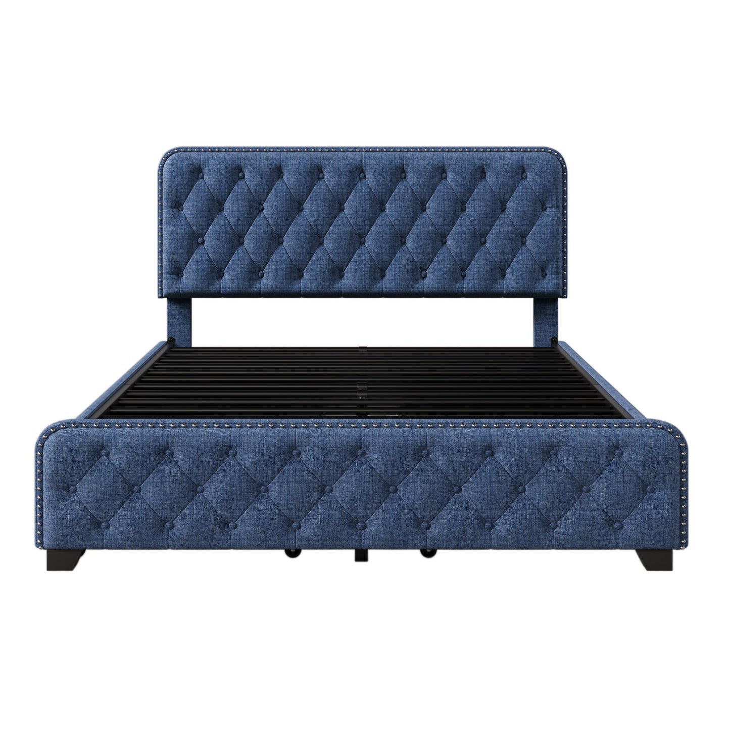 Day Upholstered Platform Bed with Tufted and Four Drawers