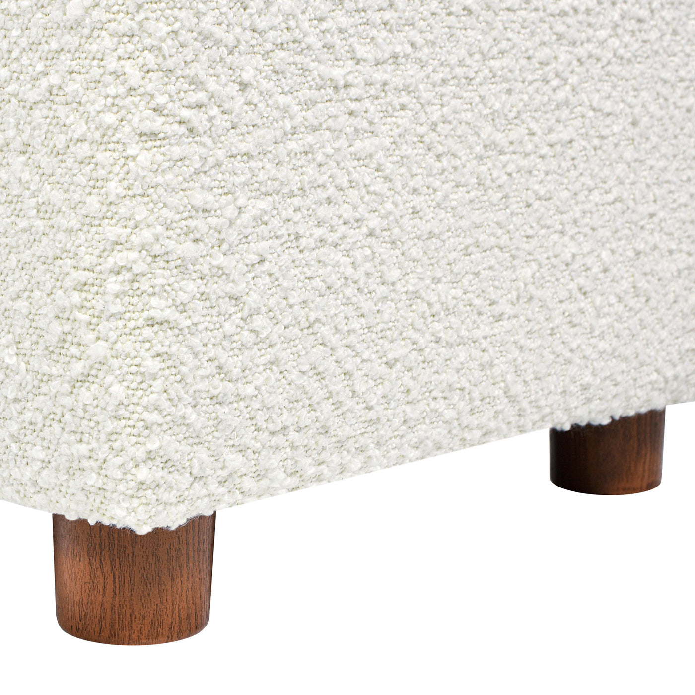 Upholstered Ottoman with Wood Legs