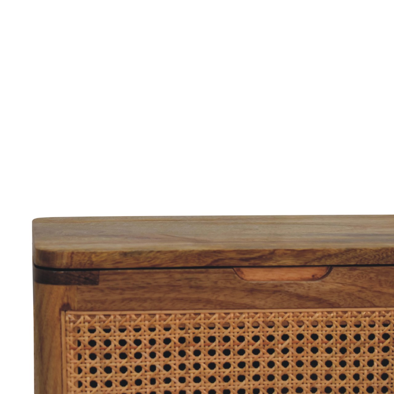 Decipher Wood and Rattan Lid-up Storage Stool