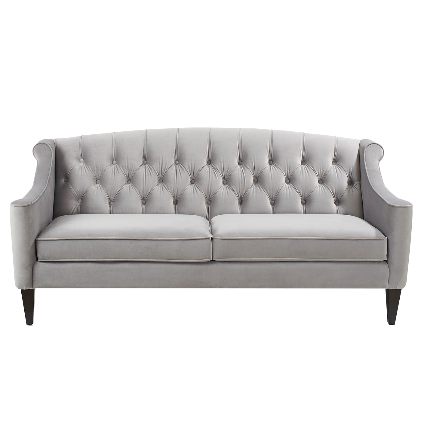 Button Tufted Upholstered Sofa with Sloped Arms
