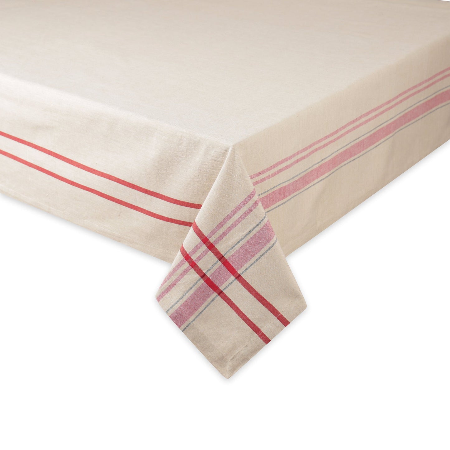 Tango Red French Stripe Tablecloth 60X120