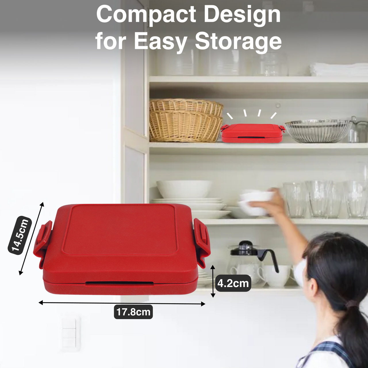 Laser Microwave Toastie Maker with Heatwave Tech (Red)